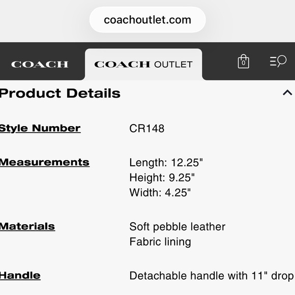 Coach Black Pebbled Leather Shoulder Bag - Picture 6 of 6